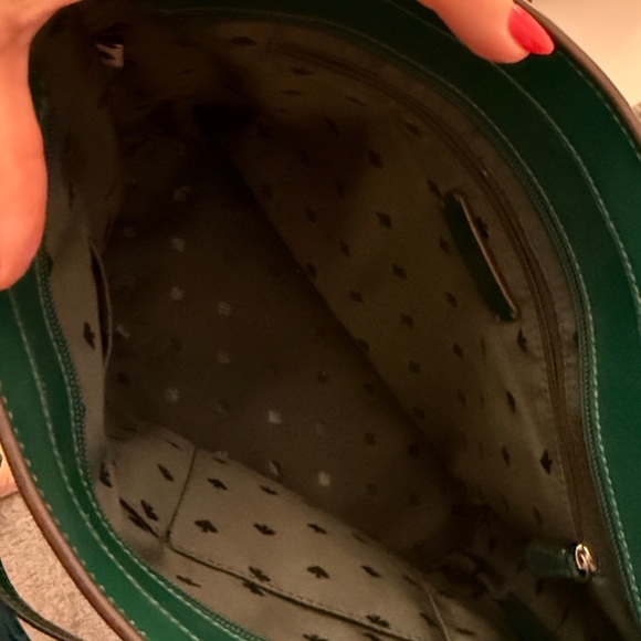 Kate Spade Emerald Green Leather Tote with matching wallet. - Picture 4 of 11